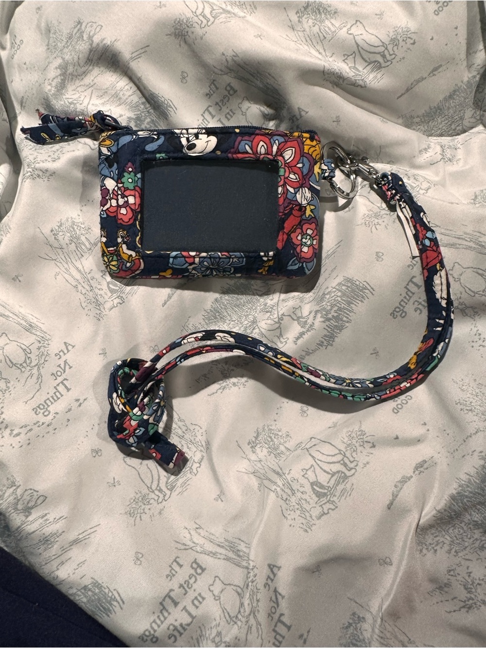 Vera Bradley x Disney Navy Floral Mini Wristlet Key Pouch - Picture 6 of 8